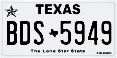 TX license plate BDS5949