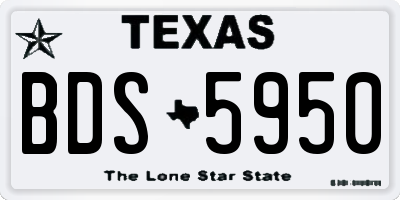 TX license plate BDS5950