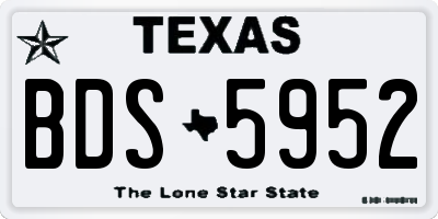 TX license plate BDS5952