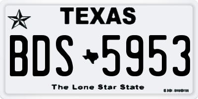TX license plate BDS5953