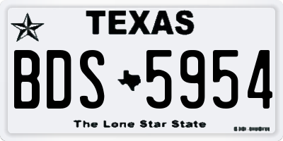 TX license plate BDS5954