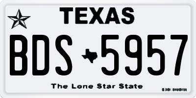TX license plate BDS5957
