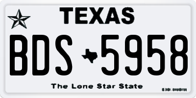 TX license plate BDS5958