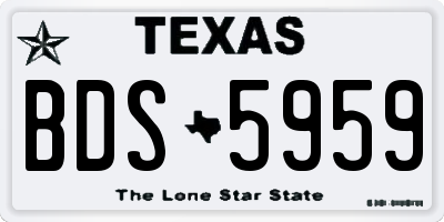 TX license plate BDS5959