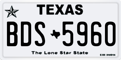 TX license plate BDS5960