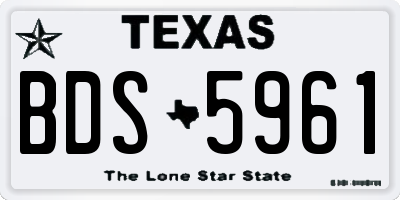 TX license plate BDS5961