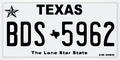 TX license plate BDS5962