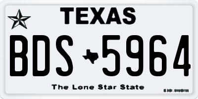 TX license plate BDS5964