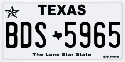 TX license plate BDS5965