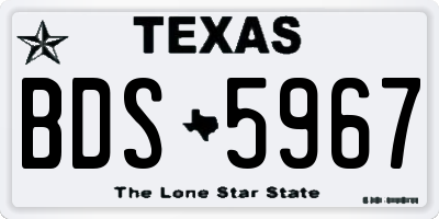 TX license plate BDS5967