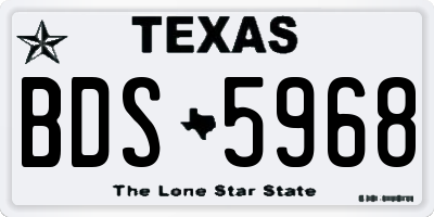 TX license plate BDS5968