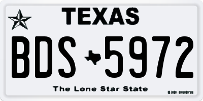 TX license plate BDS5972