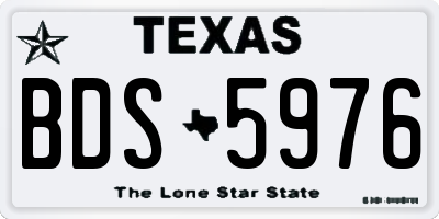 TX license plate BDS5976