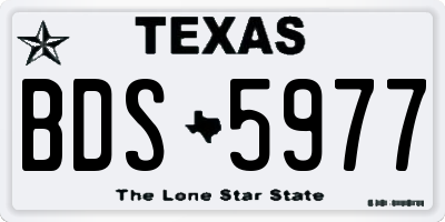 TX license plate BDS5977