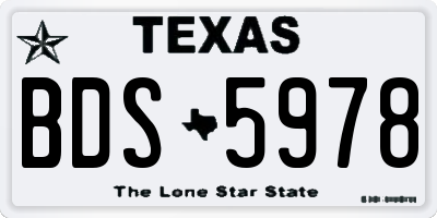 TX license plate BDS5978