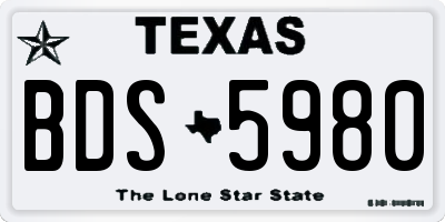 TX license plate BDS5980