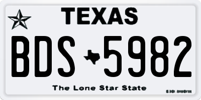 TX license plate BDS5982