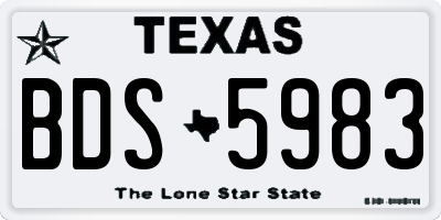 TX license plate BDS5983