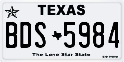 TX license plate BDS5984