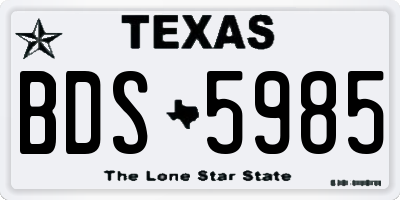 TX license plate BDS5985