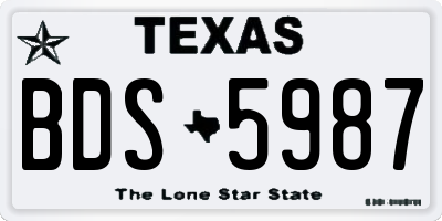 TX license plate BDS5987