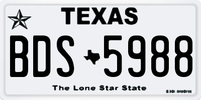 TX license plate BDS5988
