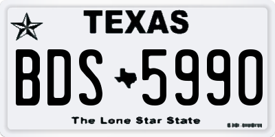 TX license plate BDS5990