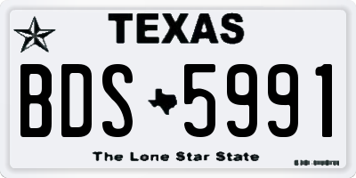 TX license plate BDS5991
