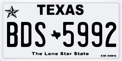 TX license plate BDS5992