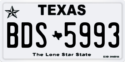 TX license plate BDS5993