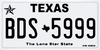 TX license plate BDS5999