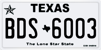 TX license plate BDS6003