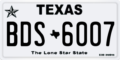 TX license plate BDS6007