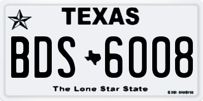 TX license plate BDS6008