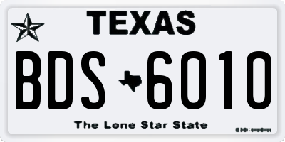 TX license plate BDS6010