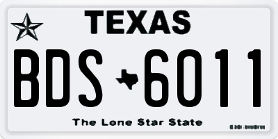 TX license plate BDS6011