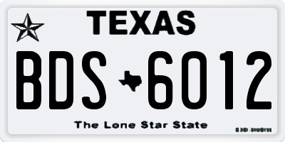 TX license plate BDS6012