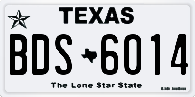 TX license plate BDS6014