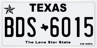 TX license plate BDS6015