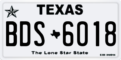 TX license plate BDS6018