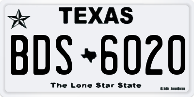 TX license plate BDS6020