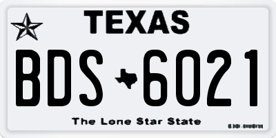 TX license plate BDS6021