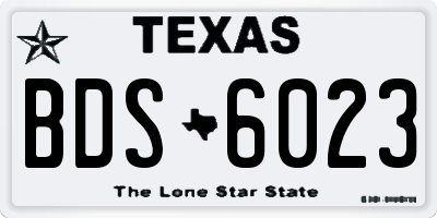 TX license plate BDS6023