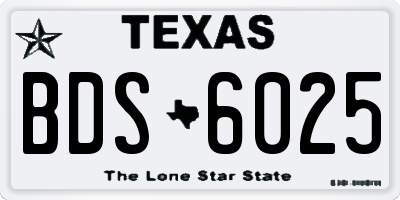 TX license plate BDS6025