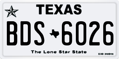 TX license plate BDS6026