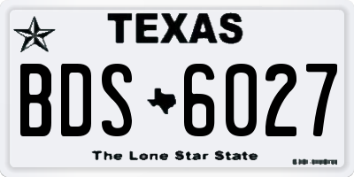 TX license plate BDS6027