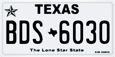 TX license plate BDS6030