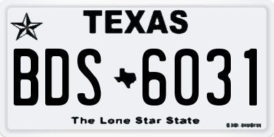 TX license plate BDS6031