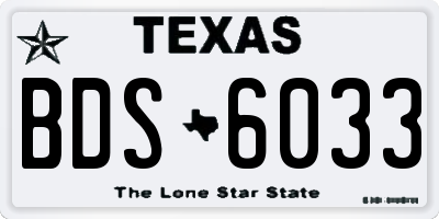 TX license plate BDS6033