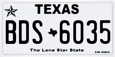 TX license plate BDS6035